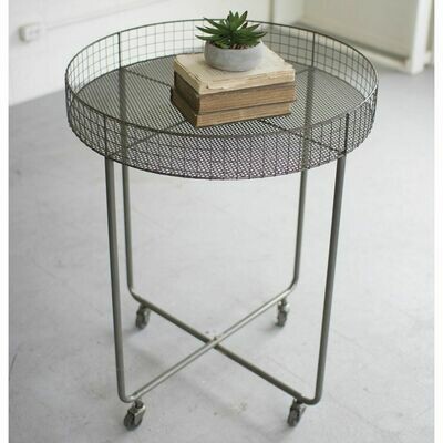 Tall Rolling Round Wire Display Table
