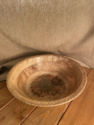 Sunflower Etched Bowl - Sm