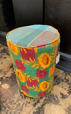 Kantha Covered Metal Stool