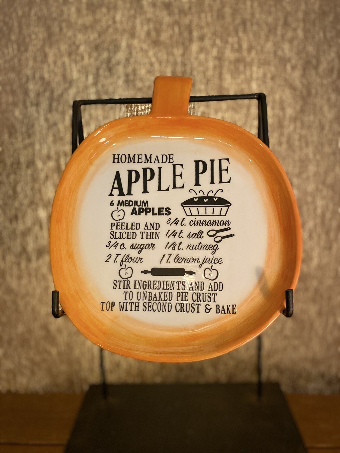 Cer Apple Pie Recipe Plate - Orange Cer Apple Pie Recipe Plate - Orange
