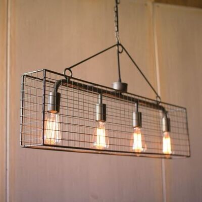 4 Bulb Wire Mesh Horizontal Pendant Light