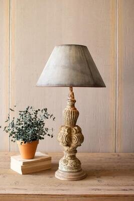 Table Lamp w/Sculpted Base & Galvanized Shade