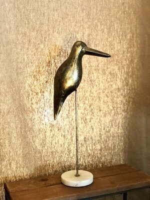 Brass Bird on Marble Base - Lg