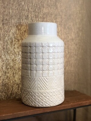 Relief Vase - White - Med