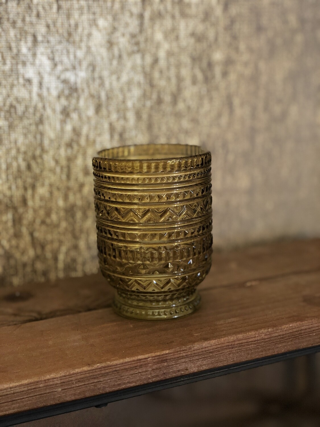 Beveled Votive Candle Holder - Honey