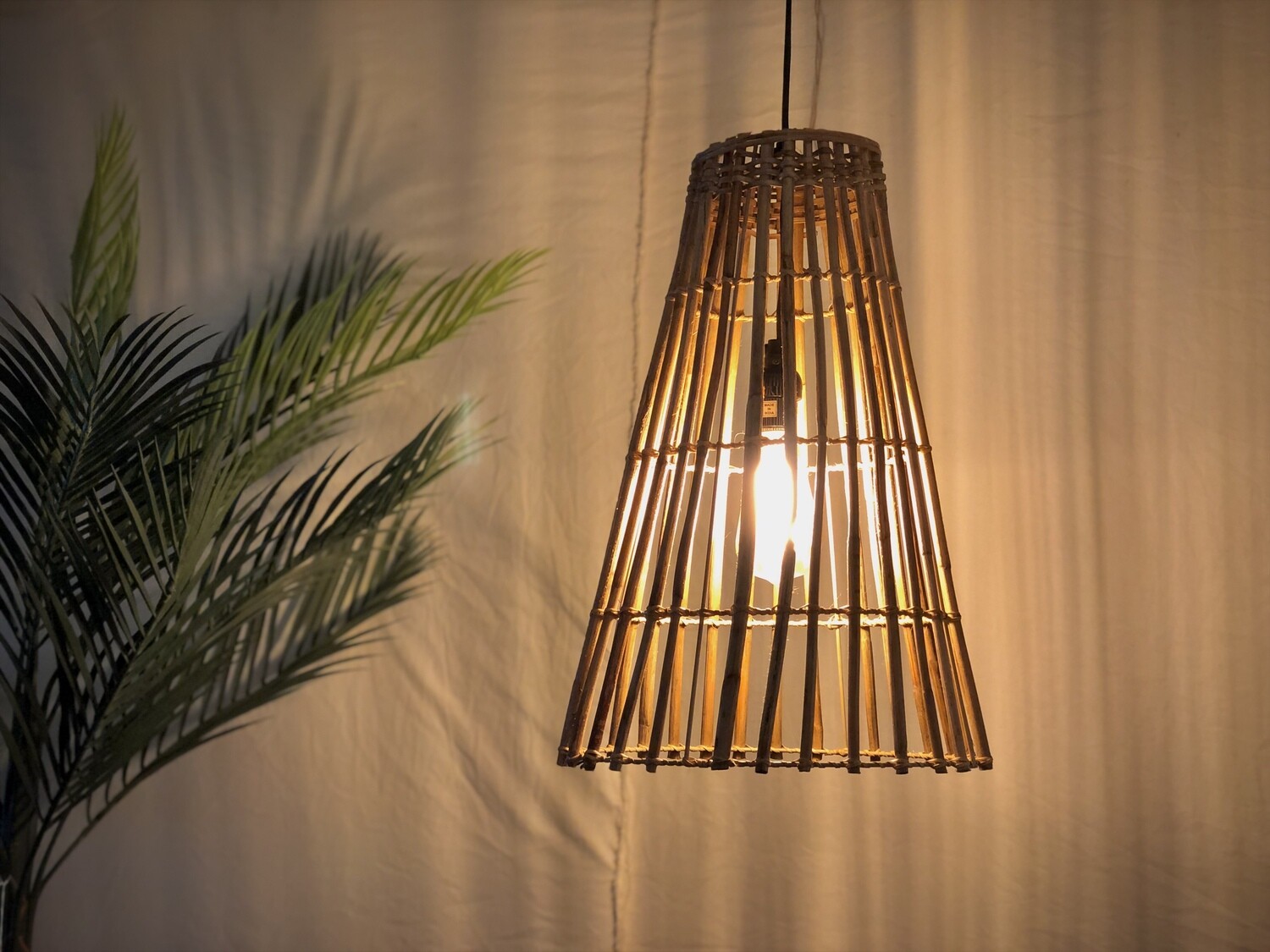 Cone Shaped Bamboo Pendant Light
