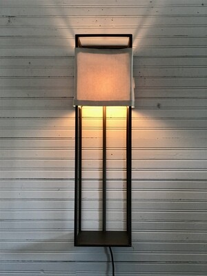 Wall Lamp w/Metal Frame &amp; Canvas Shade