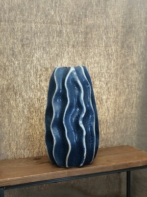 Ripple Sea Blue Vase - Sm