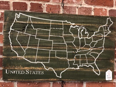 Wooden USA Map