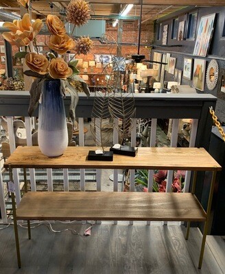 Iron Console Table w/Mango Wood Shelves
