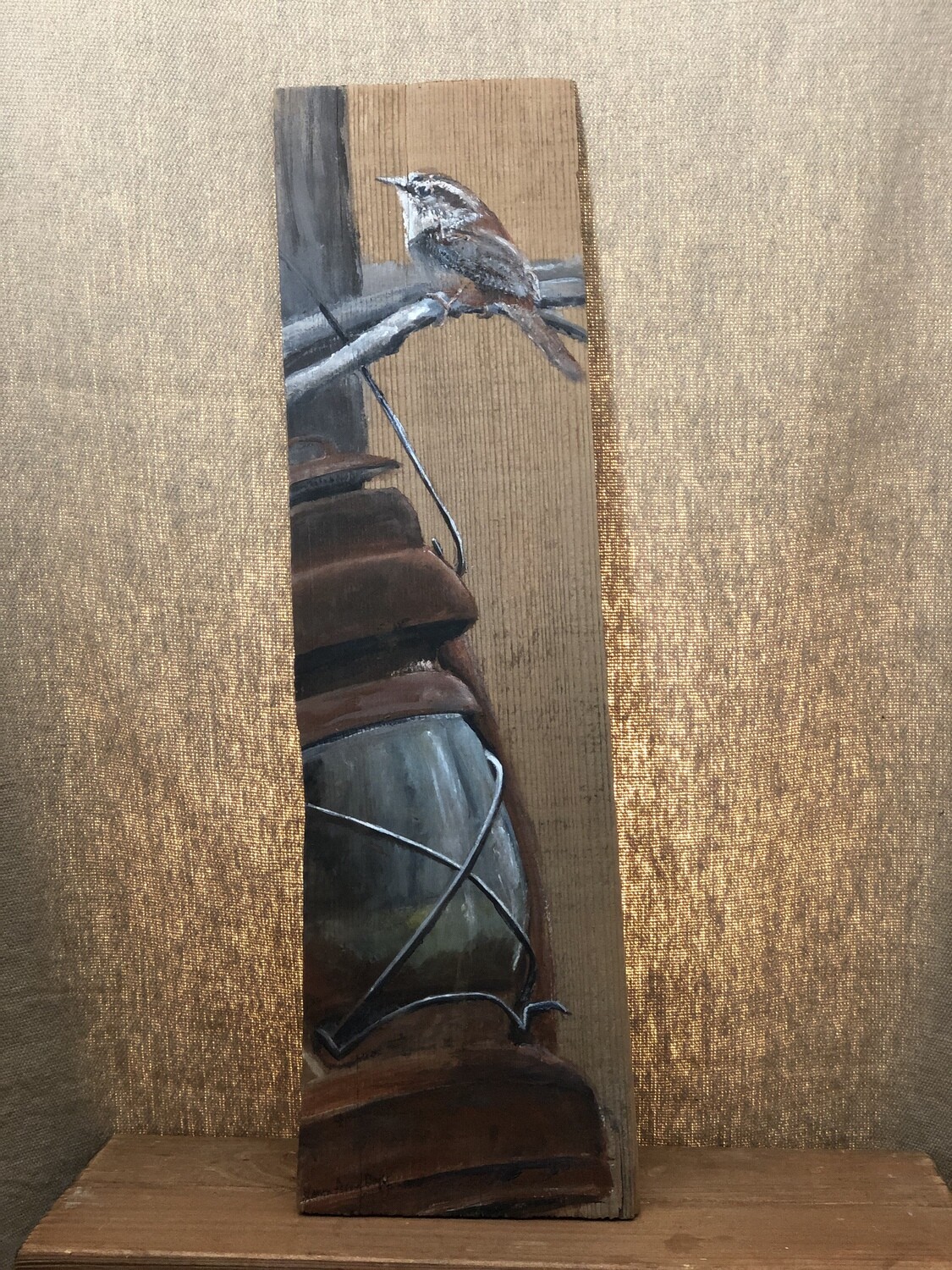 Repurposed Wood - Bird on Lantern