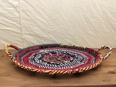 Colored Jute Tray Round - Med