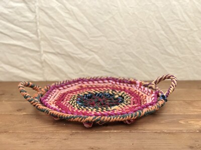 Colored Jute Tray Round - Sm