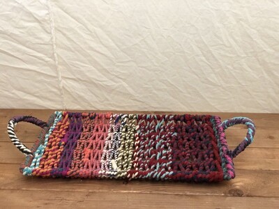 Colored Jute Tray Rectangle - Med