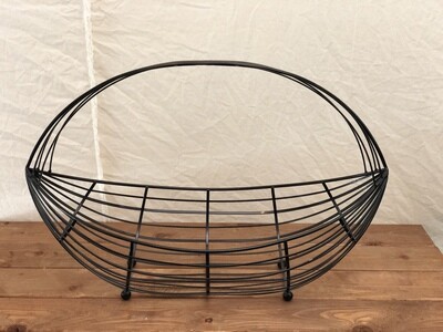 Black Metal Oval Basket - Lg