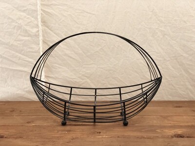 Black Metal Oval Basket - Sm