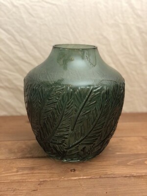 Dk Green Lg Glass Vase 10&quot;