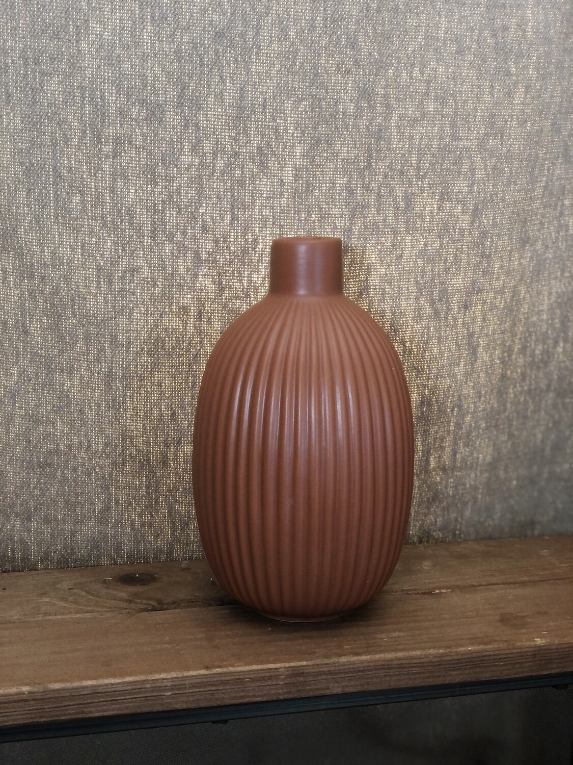 Porcelain Vase Burnt Orange Short