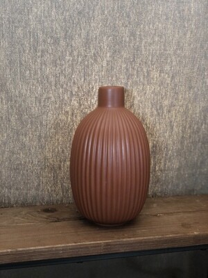 Porcelain Vase Burnt Orange Short