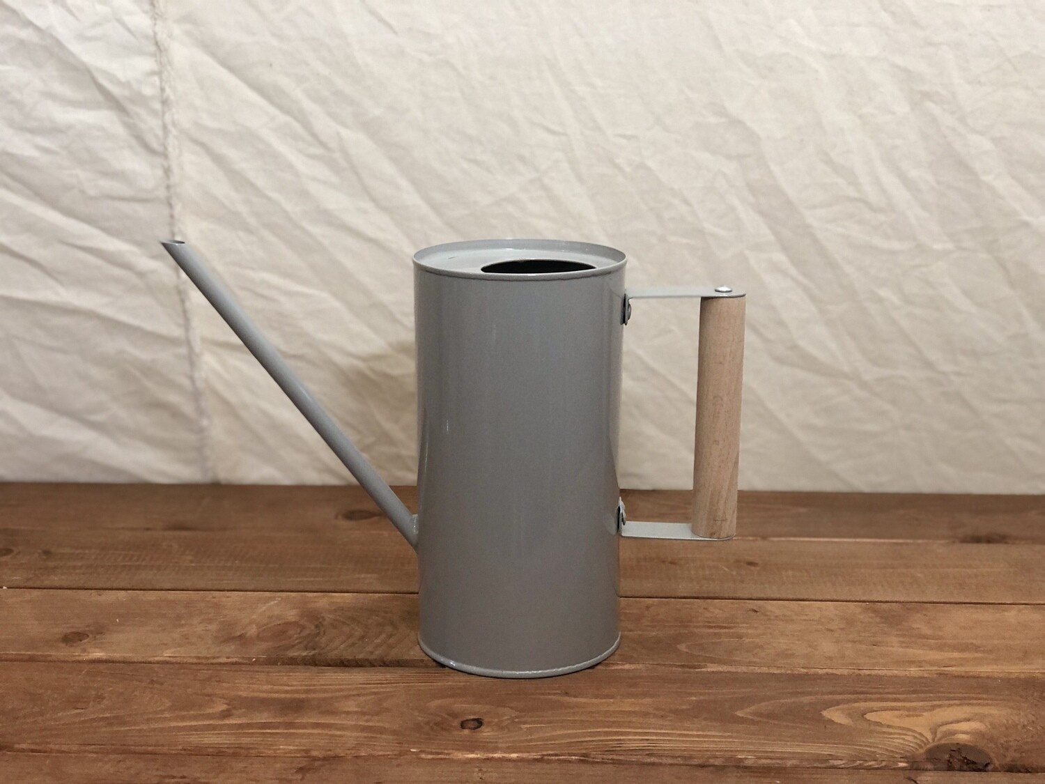 Watering Can Zinc w/Wooden Handle Gray 8" Watering Can Zinc w/Wooden Handle Gray 8"