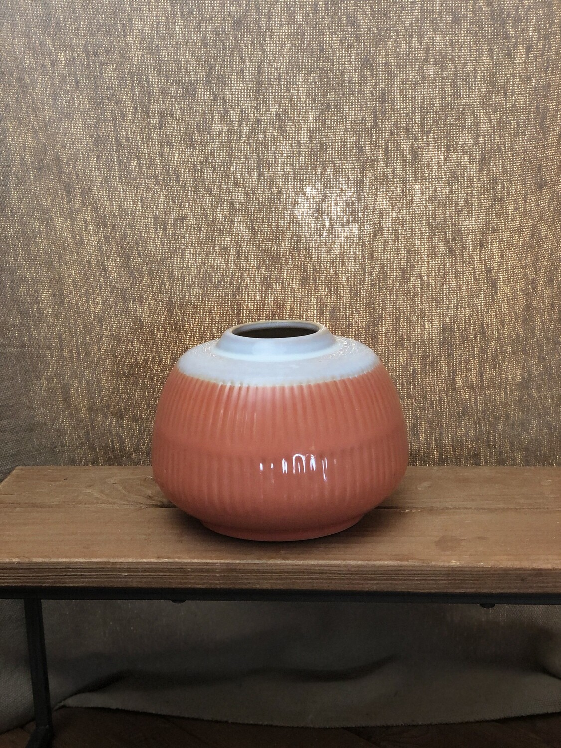 Ceramic Vase Peach & White Ceramic Vase Peach & White