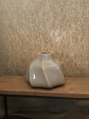 Gray Earthenware Vase - Short