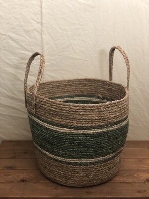 Green/Tan Cornleaf Basket - Lg