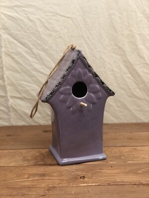 Ceramic Birdhouse Purple