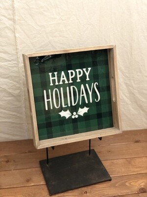 Plaid Merry &amp; Bright Tray - Sm