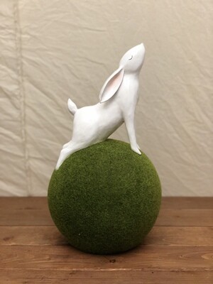 Bunny Lying on Moss Ball 14.5"