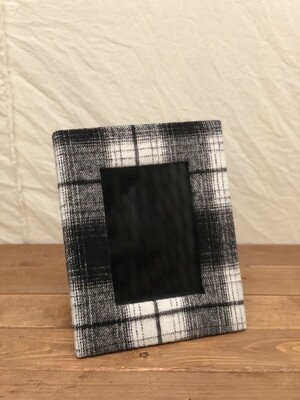 Black &amp; Cream Plaid Fabric Frame - Lg