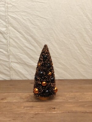 Bottle Brush Tree w/Black &amp; Orange - Sm