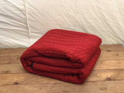 Cable Knit Throw Blanket Red 58&quot;