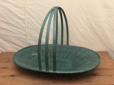 Metal Antique Teal Tray w/Handle - Lg