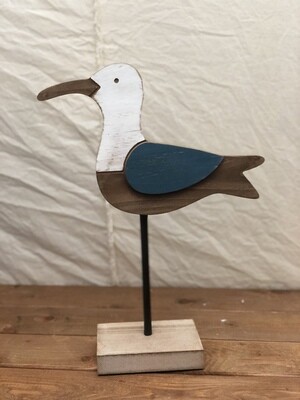 Wood Seagull Stand Blue