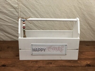 Wood Happy Easter Box w/Handle