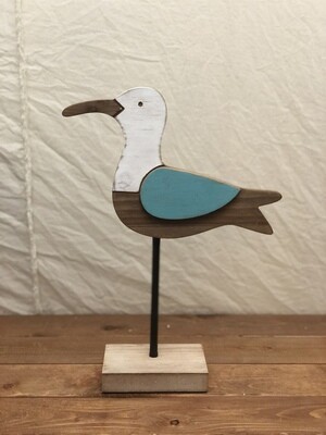 Wood Seagull Stand Teal