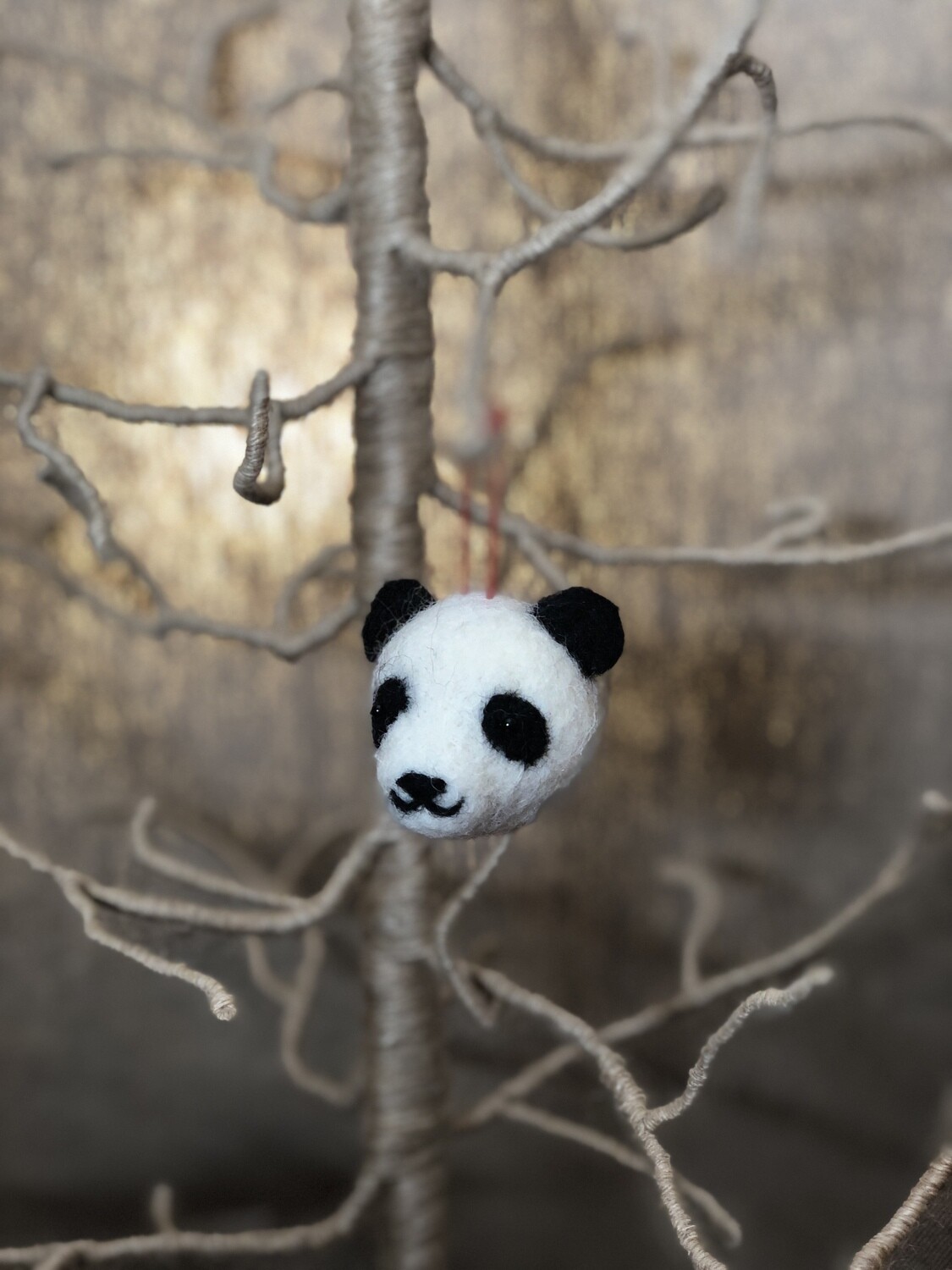 Felt Panda Head Ornament
