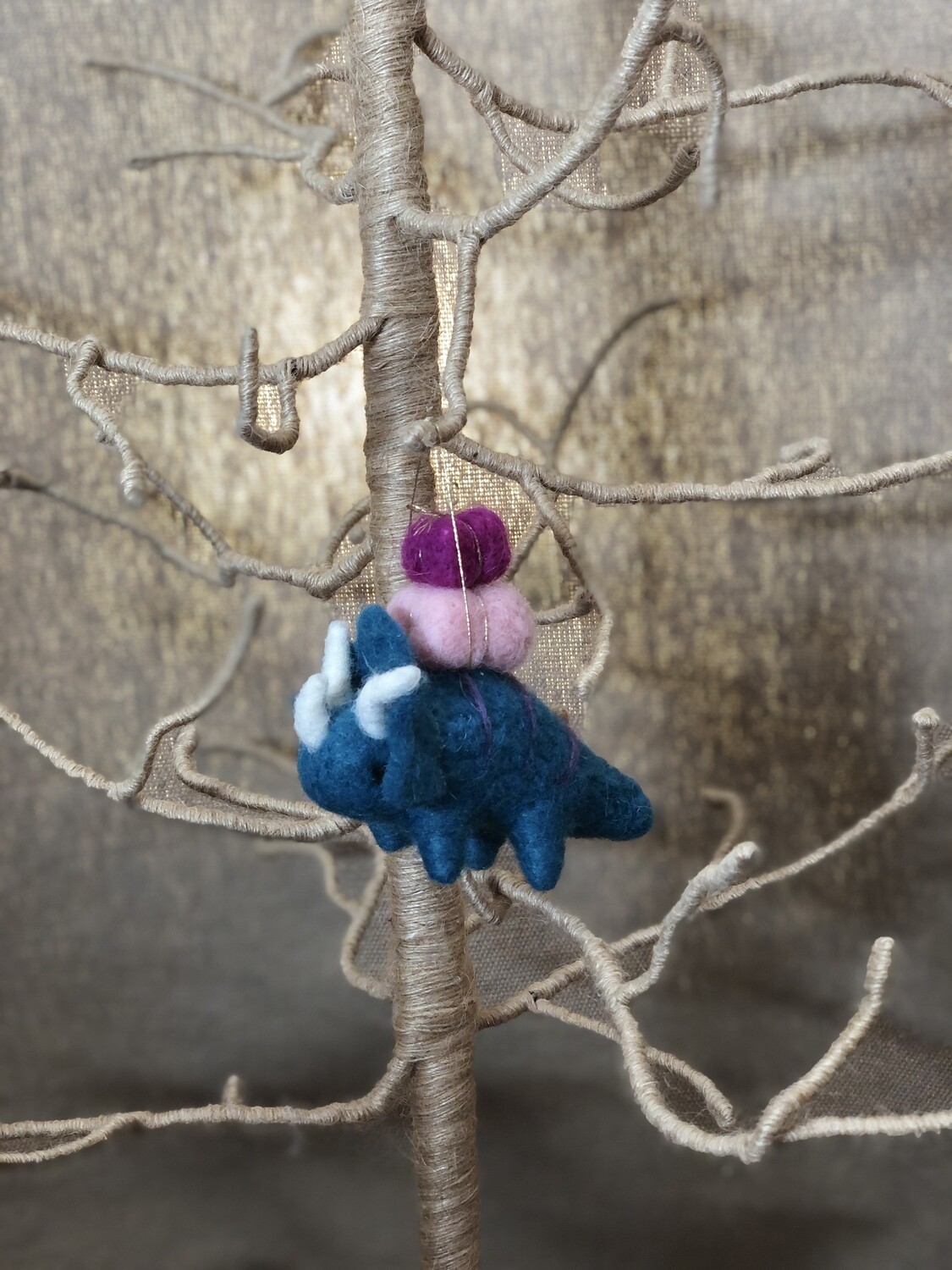 Felt Christmas Dino Teal Ornament Felt Christmas Dino Teal Ornament