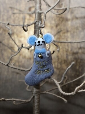 Felt Baby&#39;s First Christmas Grey