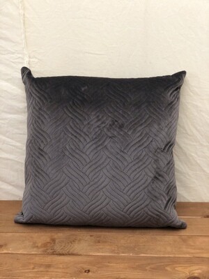 Dk Grey Quilted Velvet Pillow