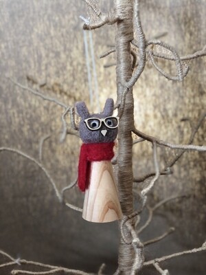 Felt Grey Animal - Owl