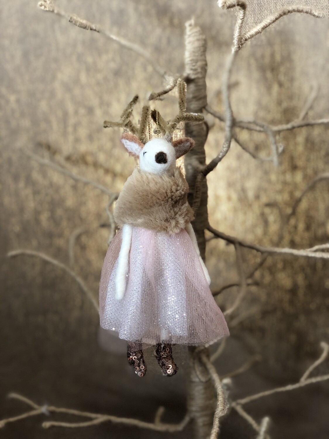 Felt Lg Reindeer in Tule Skirt