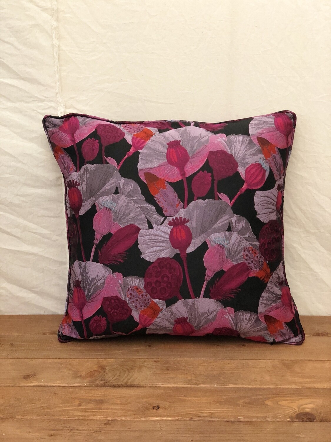 Poppy Head Jacquard Pillow