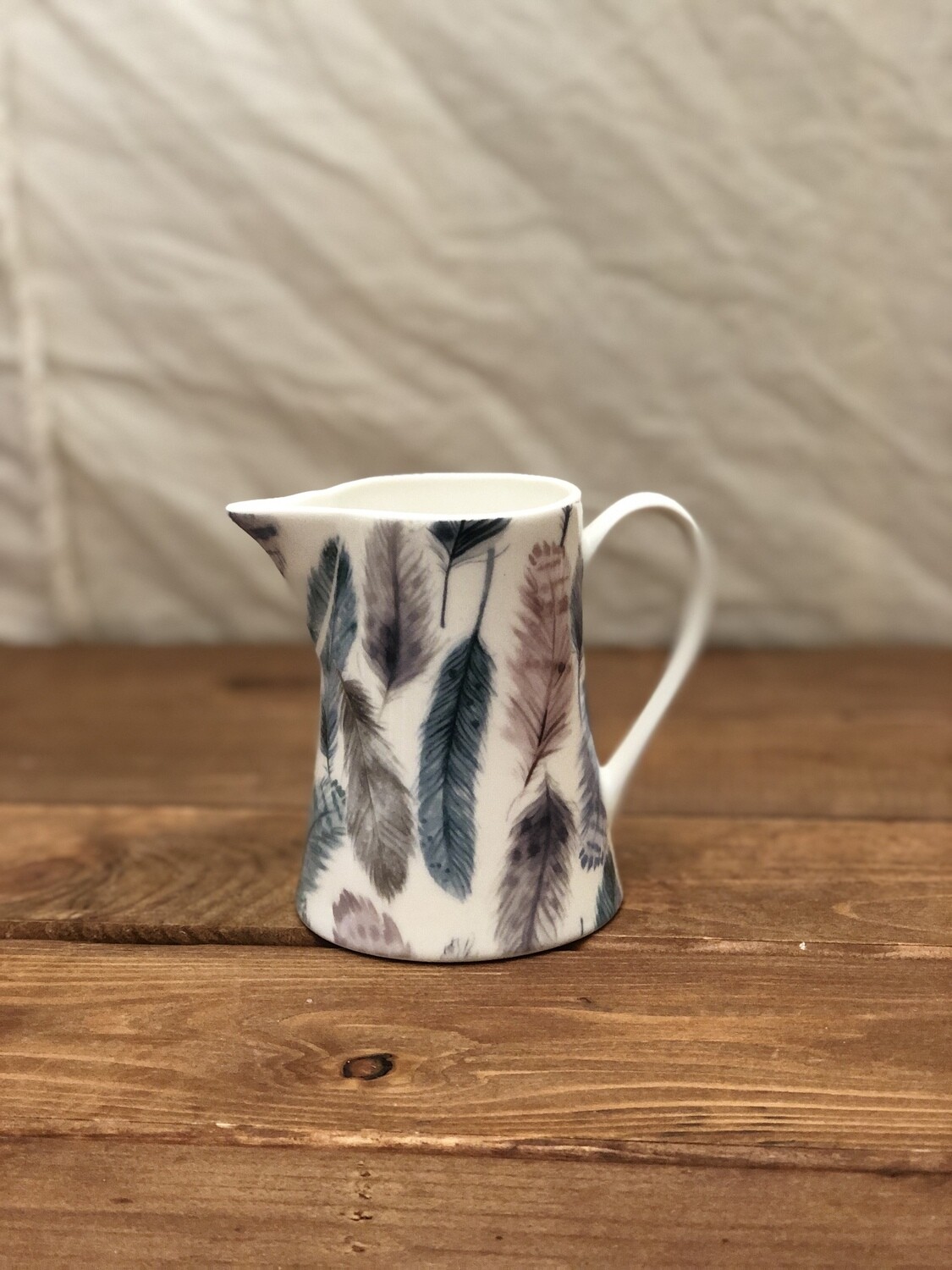 Feathers Cer Jug Sm Feathers Cer Jug Sm