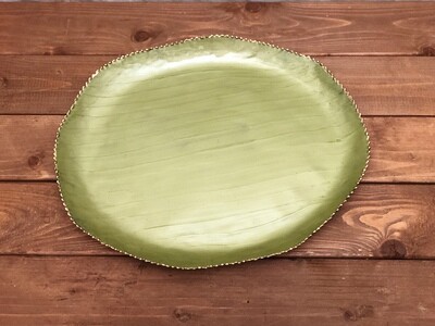 Green Decorative Oval Tray - Med