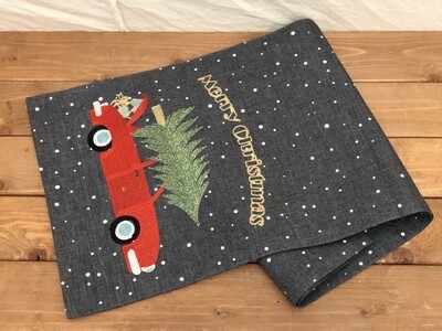 Red Car w/Christmas Tree Table Runner