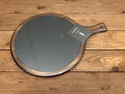 Wood and Slate Serving Board Round