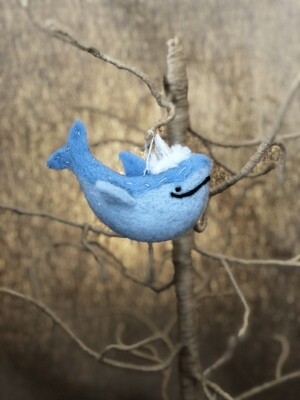 Blue Felt Whale