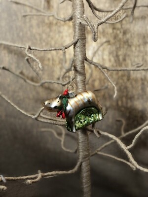 Blown Glass Cat Ornament 3.5&quot;